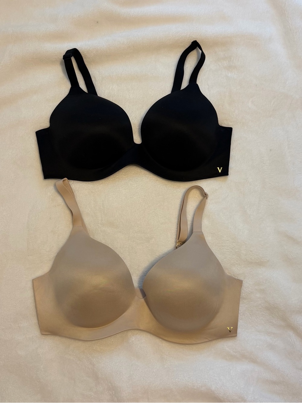 Victoria's Secret Molded T-Shirt Bras - Black & Nude